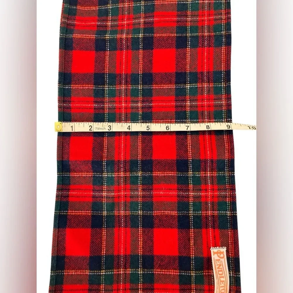 Pendleton Red Tartan Plaid Scarf Vintage Wool